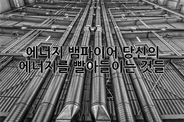 에너지 뱀파이어? 당신의 에너지를 빨아들이는 것들!
